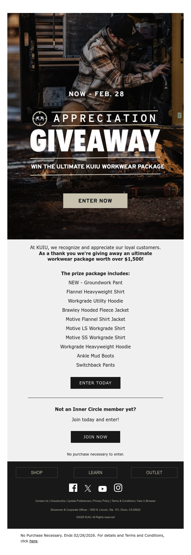 Starts Now — Inner Circle Member Appreciation Giveaway: Now – February 28th