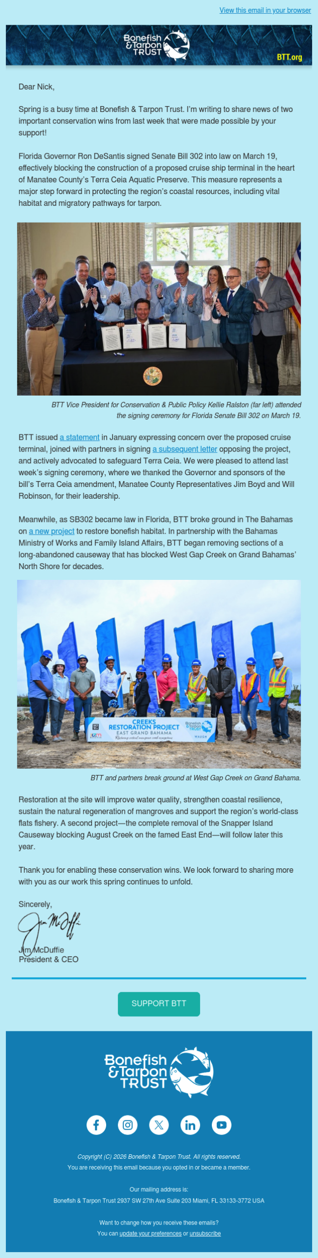 A Message from BTT’s President & CEO