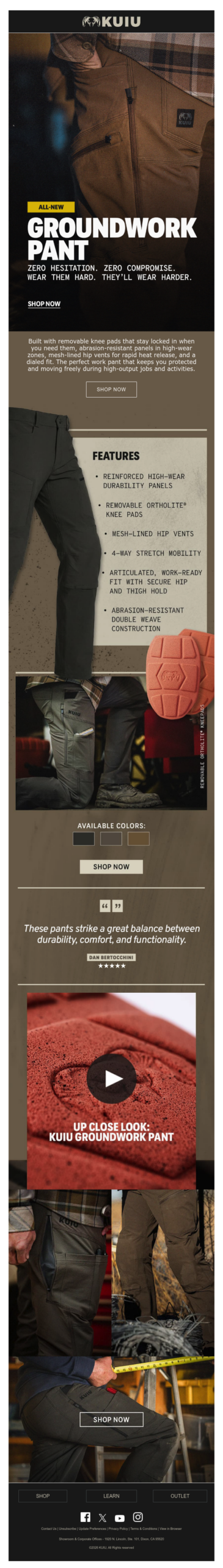 All-New: Groundwork Stretch Woven Pant with Removable Knee Pads