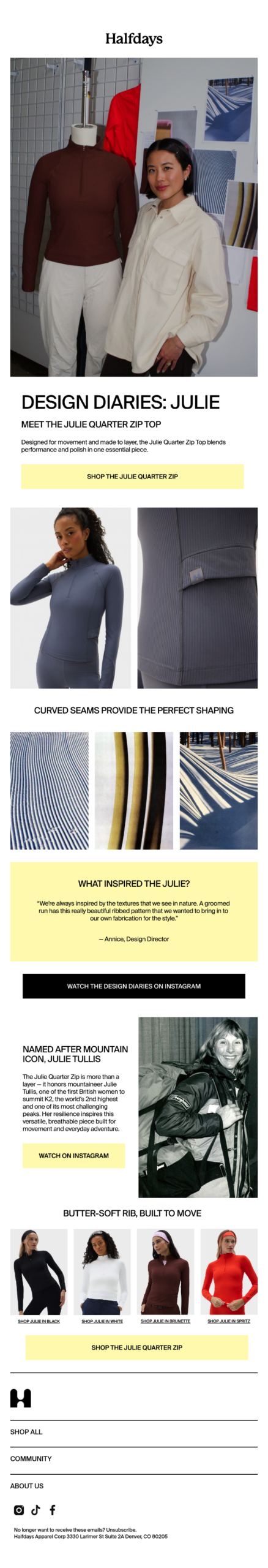 Design Diaries: Behind the Julie Quarter Zip Top