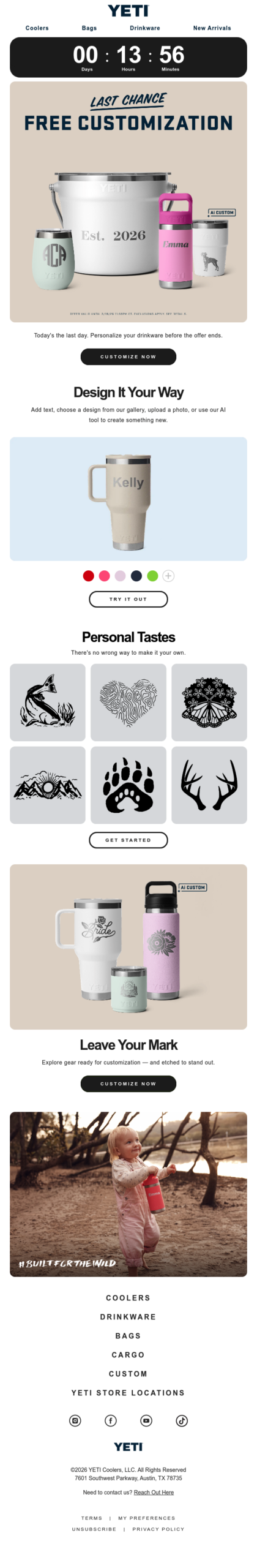 Final Hours For Free Customization