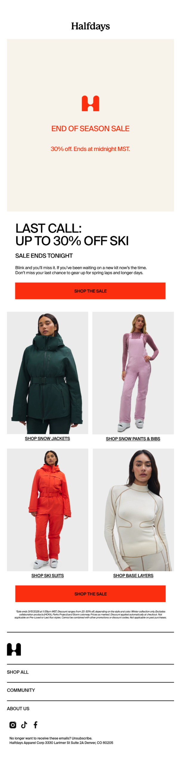 Last Call: Up to 30% Off Ski ‼️