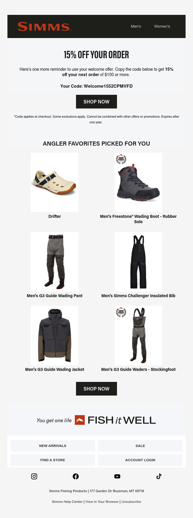 Last call: 15% off your first order