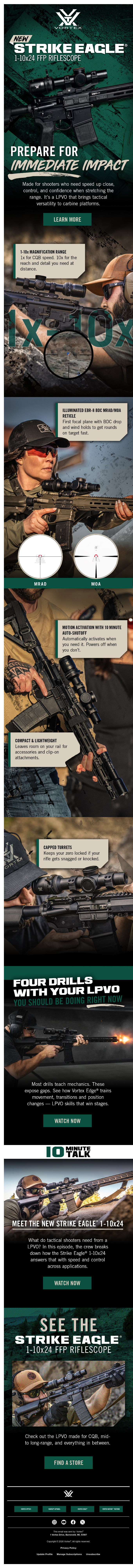 NEW Strike Eagle® 1-10×24 FFP Riflescope