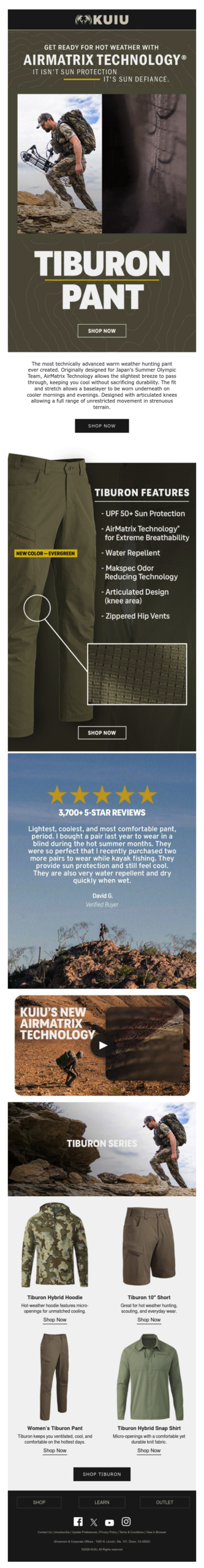 New Color – Tiburon Pant: Featuring AirMatrix Technology®