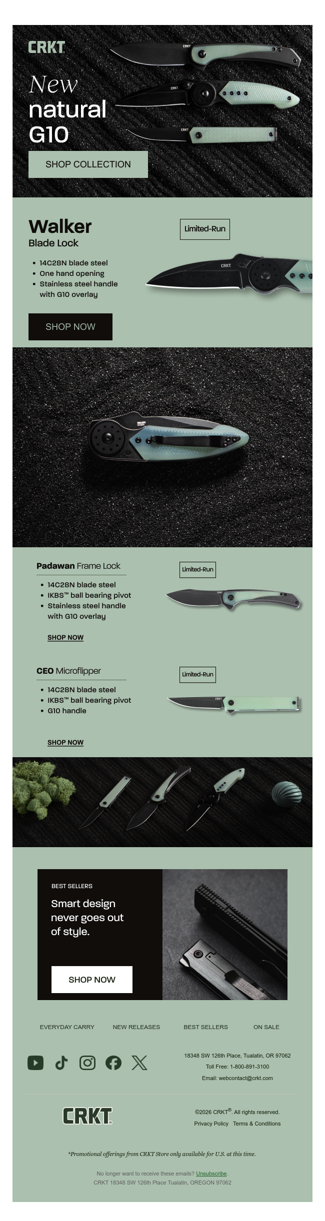 New Limited-run natural G10 collection