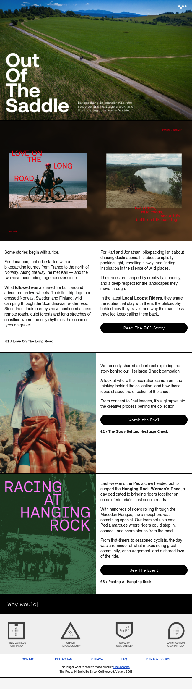 Out of the Saddle: Road Less Travelled