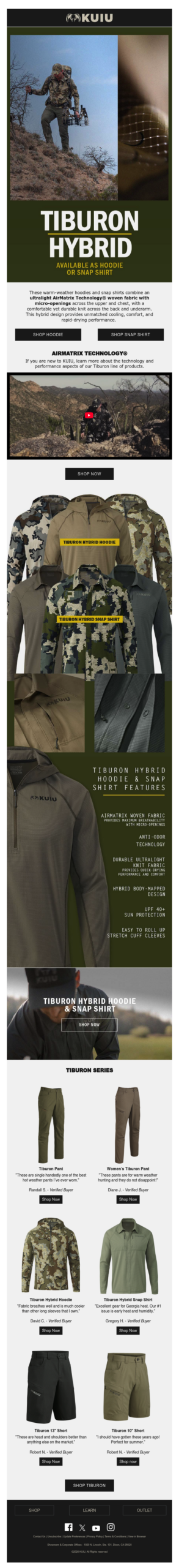 Reach for the Tiburon Hybrid for Warm Spring Pursuits