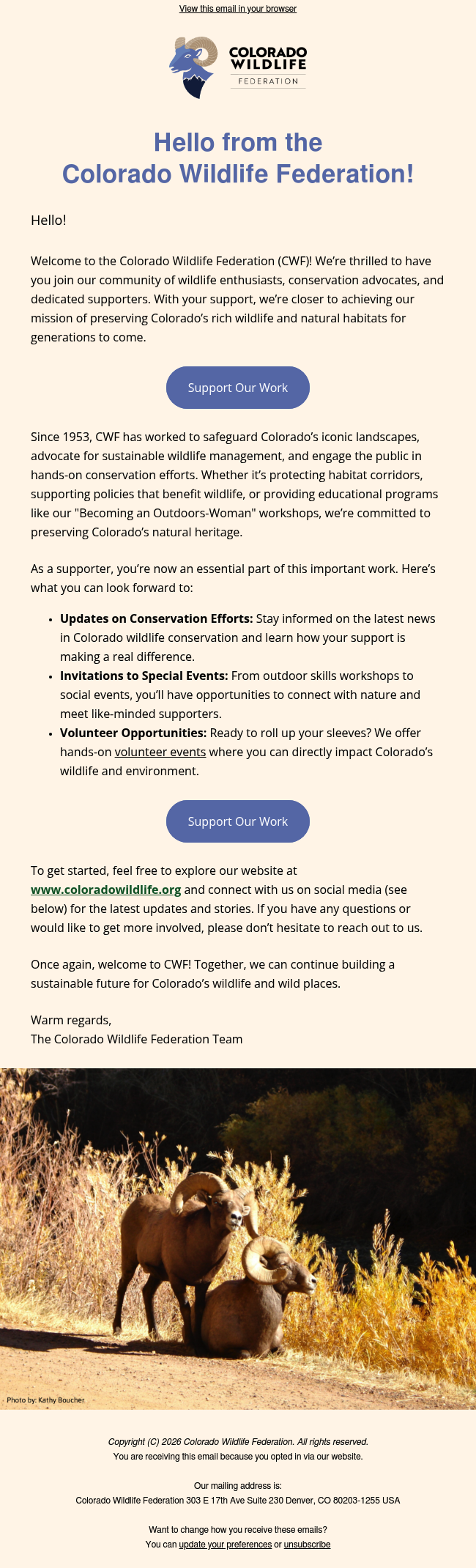 Welcome to the Colorado Wildlife Federation Community!