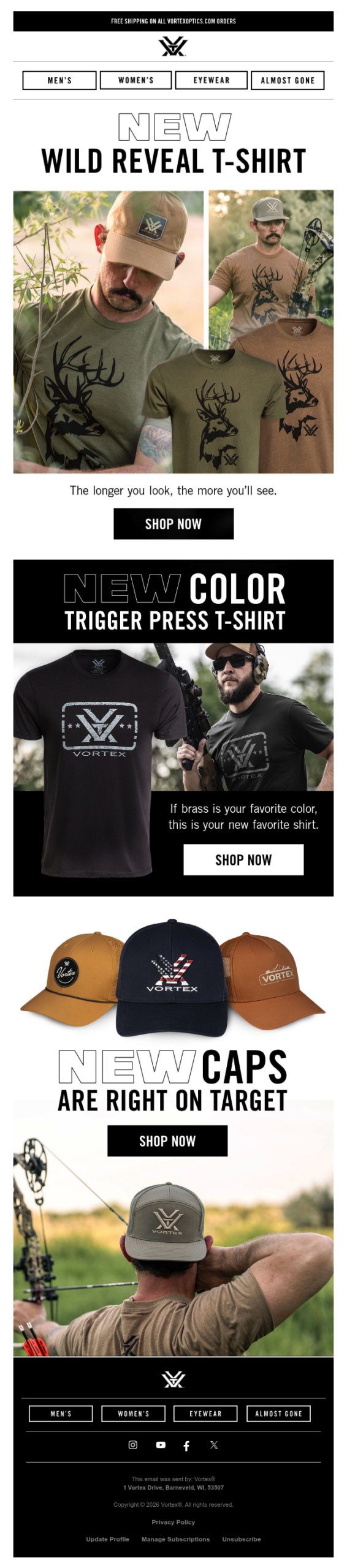 NEW 2026 Caps and T-Shirts.