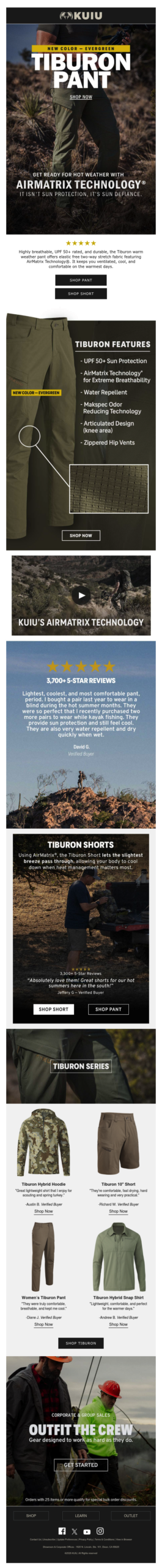 New Colors – Tiburon Pant & Shorts: Featuring AirMatrix Technology®