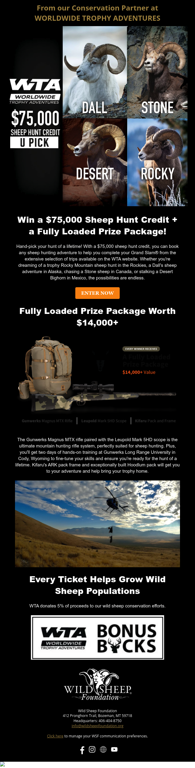 WIN a $75,000 Sheep Hunt Credit
