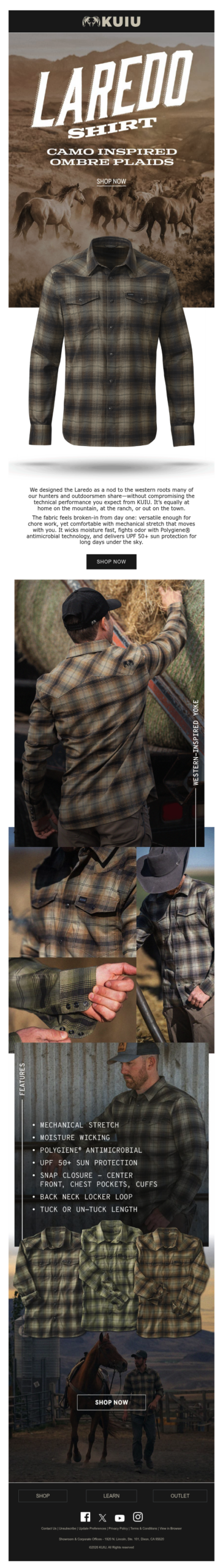 All-New Laredo Shirt: A Western-Inspired Snap Shirt with Camo Ombre Plaids