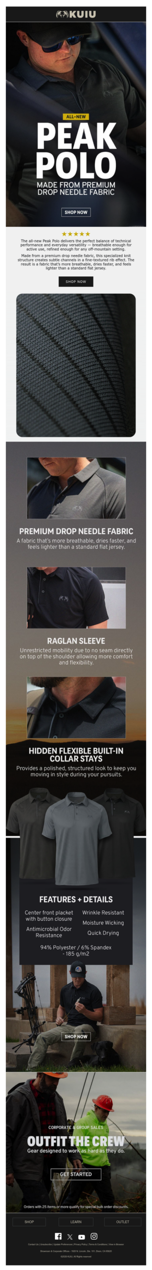 All-New: Peak Polo – Made from Premium Drop Needle Fabric