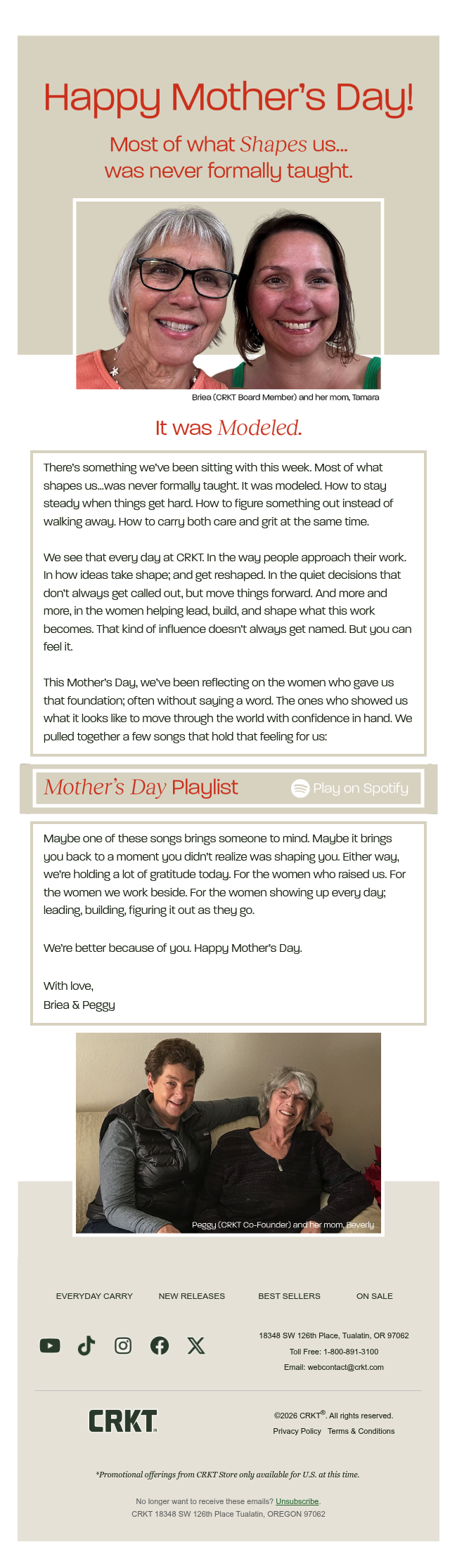 For the women who shaped us. Happy Mother’s Day.