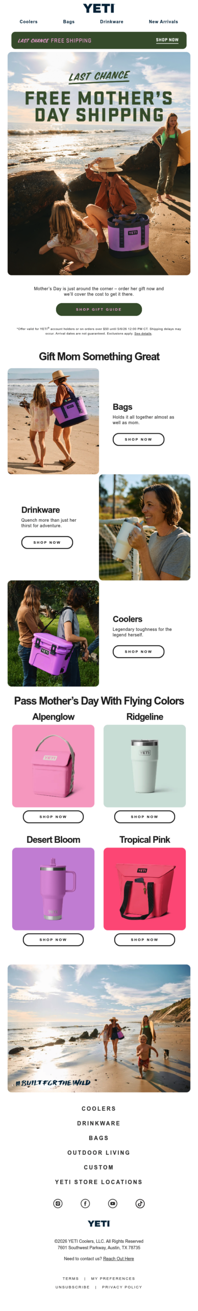 LAST CHANCE: Free Mother’s Day Shipping