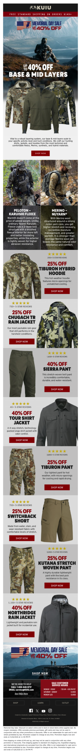 Up To 40% Off Base & Mid Layers For Every Hunt