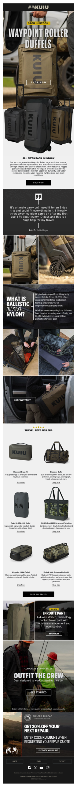 Back In Stock! Waypoint Roller Duffels – All Sizes