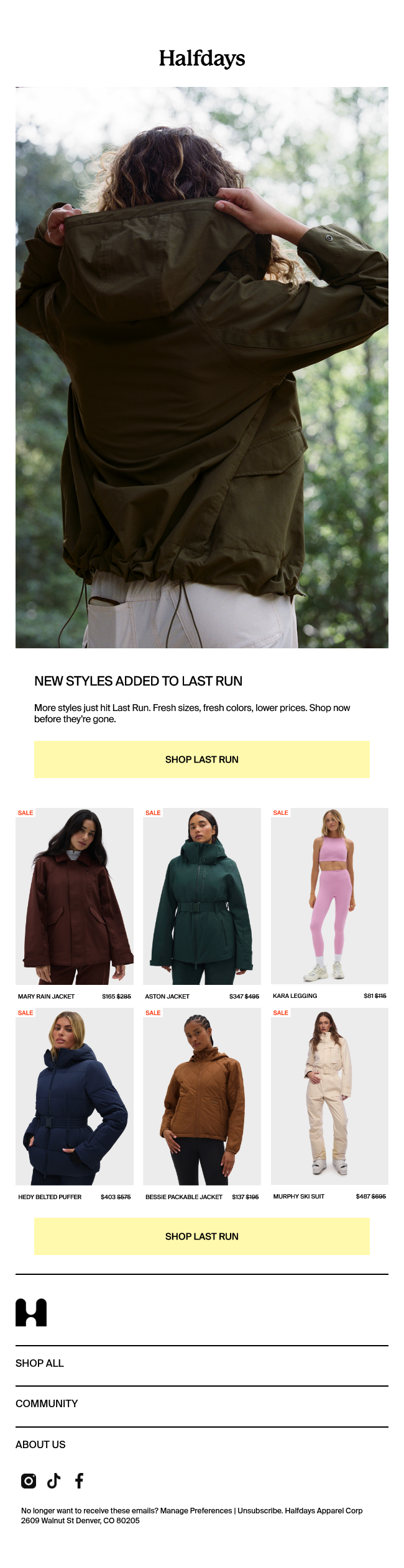 NEW STYLES JUST HIT LAST RUN
