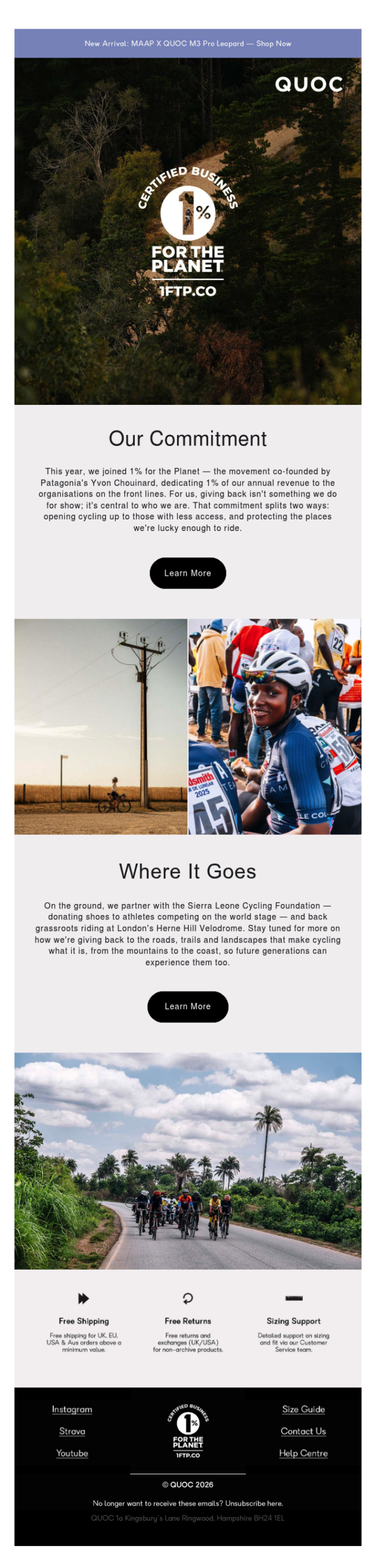 Our commitment to 1% for the Planet