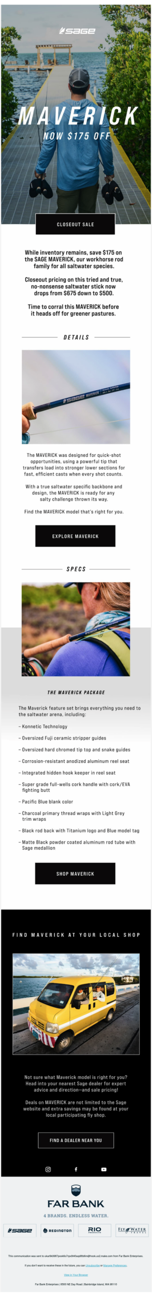 SAVE $175 ON SAGE MAVERICK