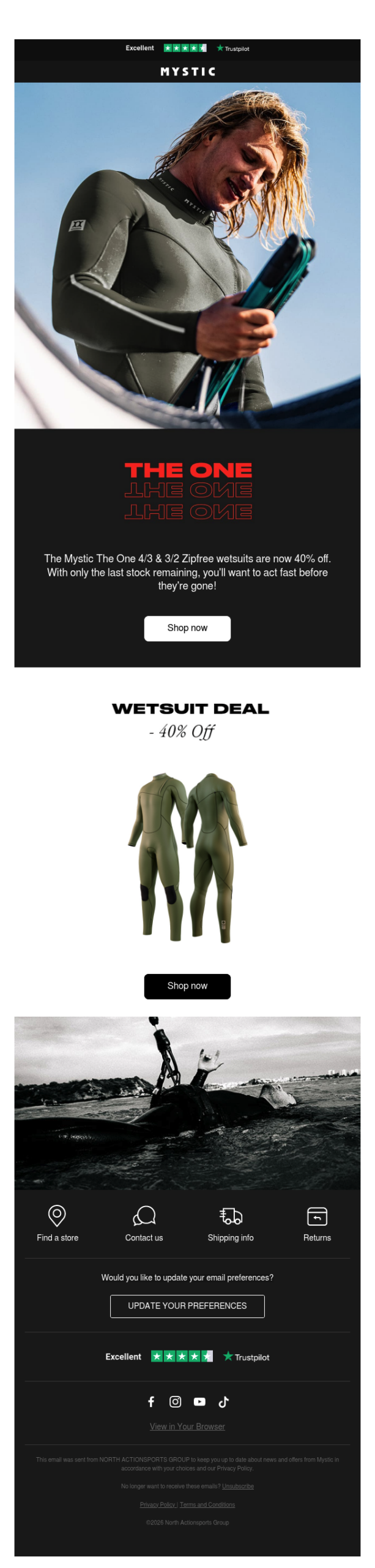 The One Wetsuits 40% OFF!