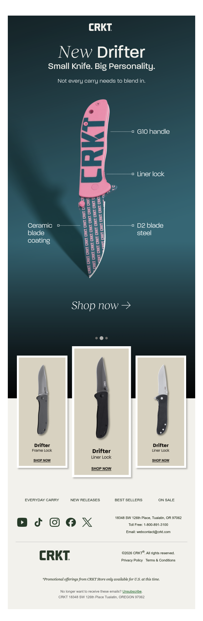 New Drifter: Small Knife. Big Personality.