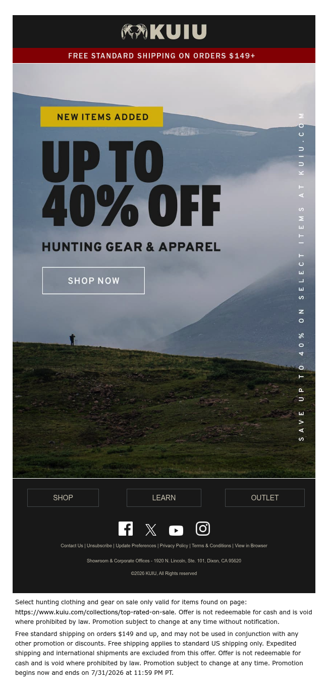 New Sale Items Added – Up To 40% Off