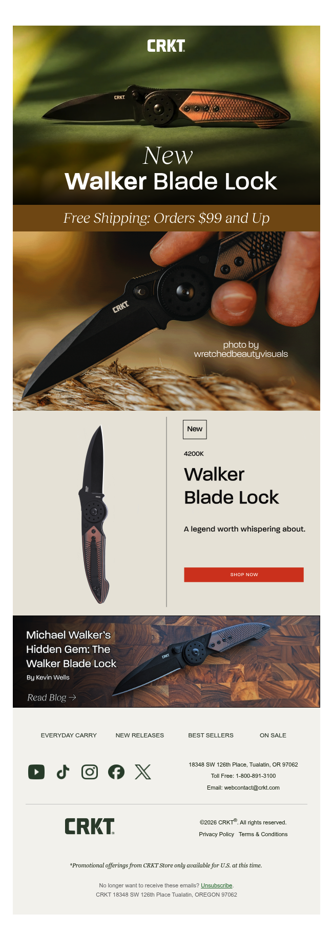 New Walker Blade Lock: Black TiNi® & G10