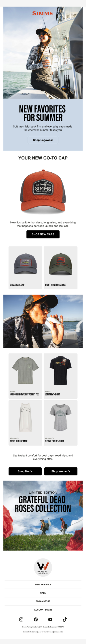 New caps + lightweight tees