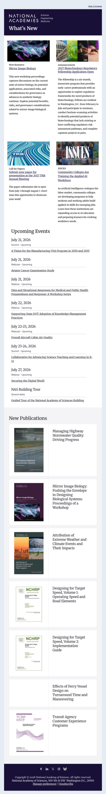 Read the New Publications and News for July 20
