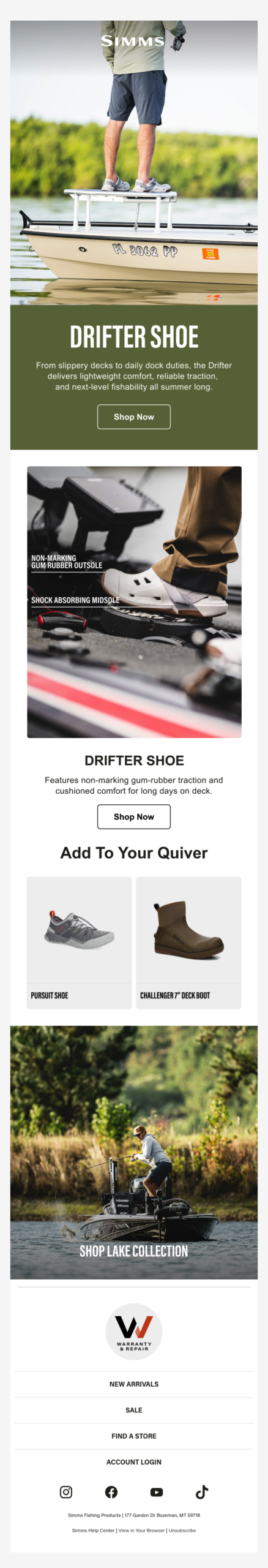 Summer footwear designed for fishability
