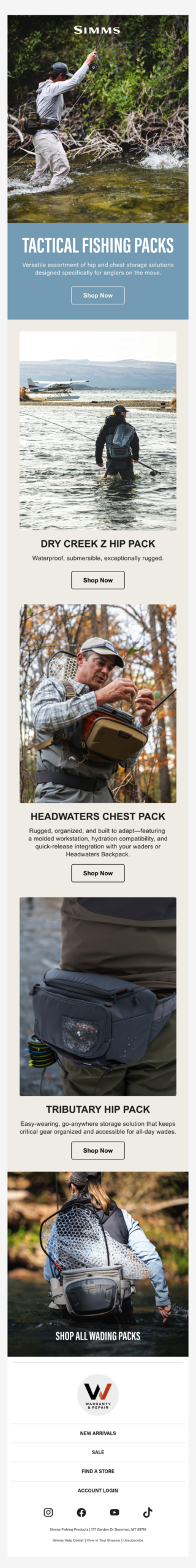 Tactical fishing packs