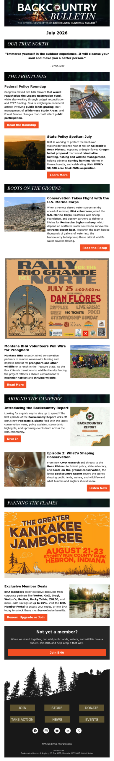 The Backcountry Bulletin | July 2026