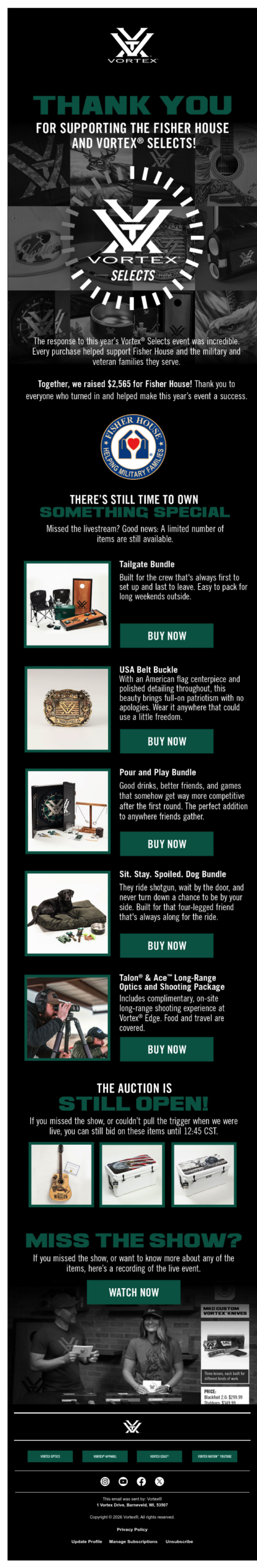 Vortex® Selects: Last Chance Items!