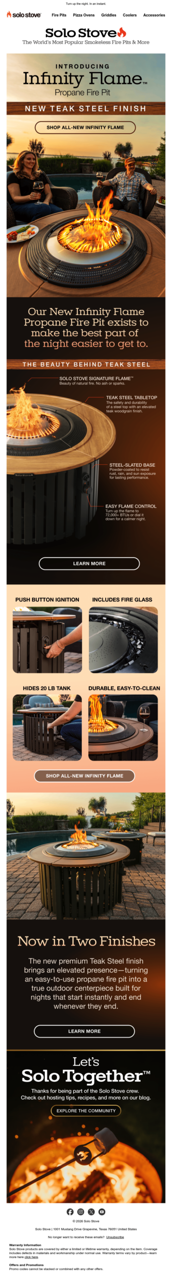BIG NEWS: Meet the Infinity Flame Teak Steel Propane Fire Pit