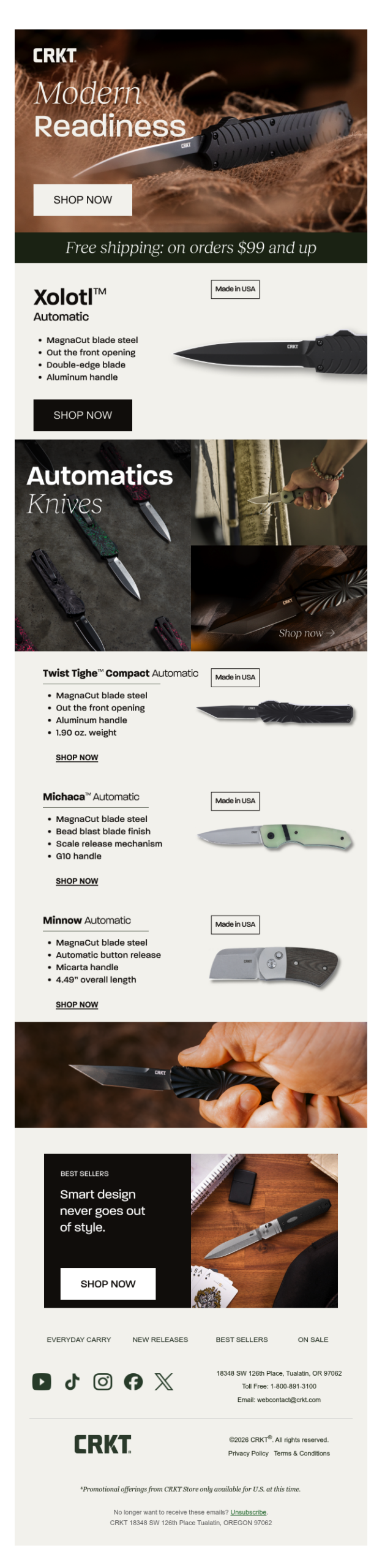 Elevate your EDC: USA-made autos with MagnaCut steel