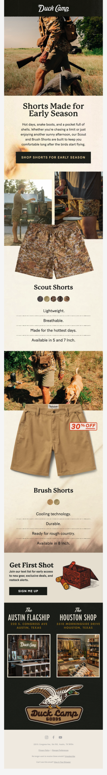 Shorts Made for Early Season